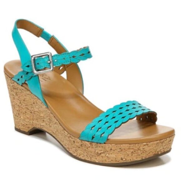 NATURALIZER   Carlita Wedge Sandal In Lagoon Breeze (WIDE) - Picture 1 of 8